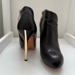 BCBG Black Leather Ankle Boots